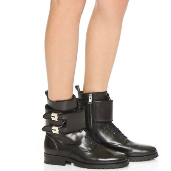 IRO Nels Black Leather Combat Boot Size 39 8.5 9 - Picture 1 of 9